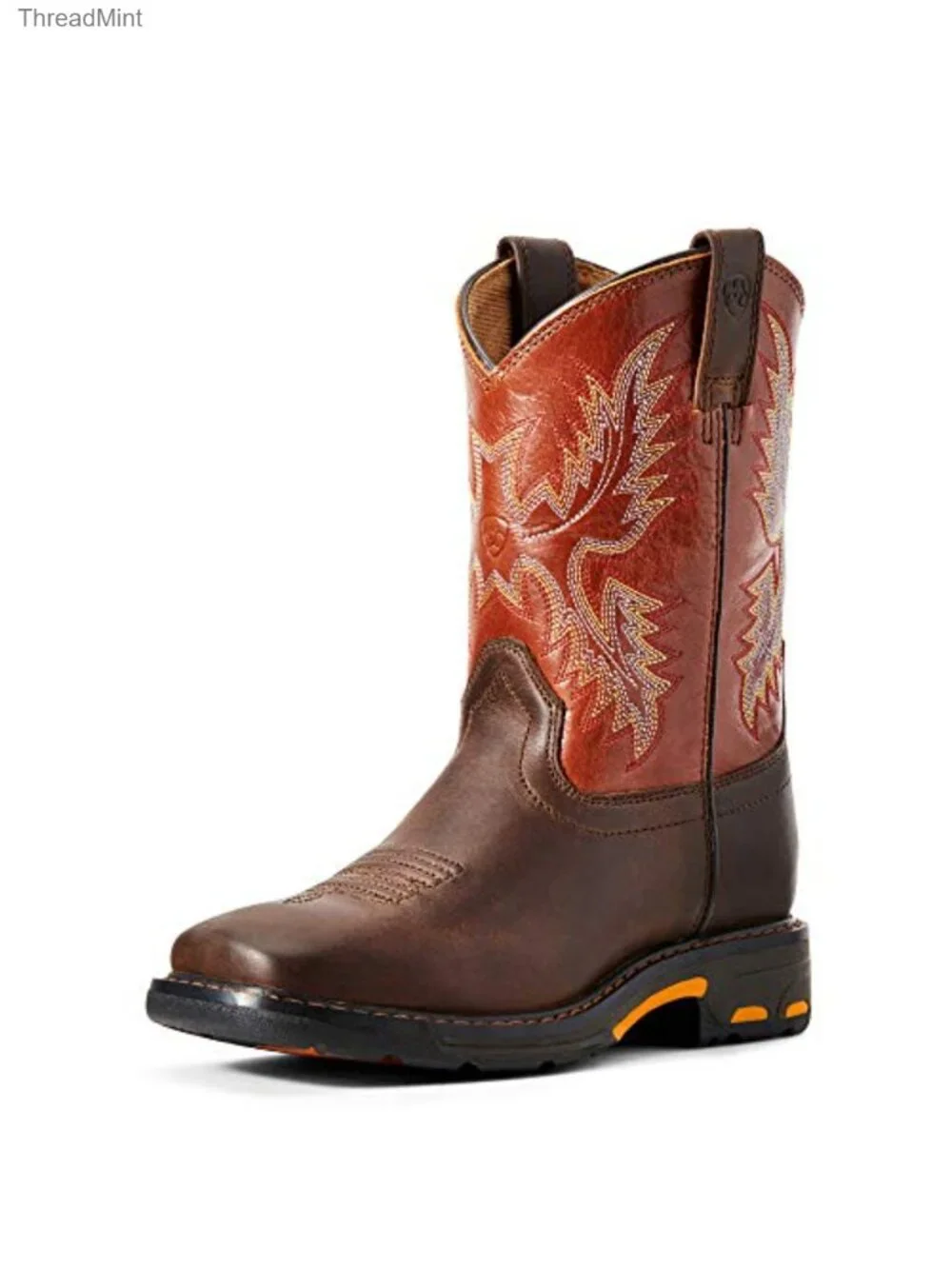 Workhog Wide Square Toe Boots Leather Water Resistant Kids Size